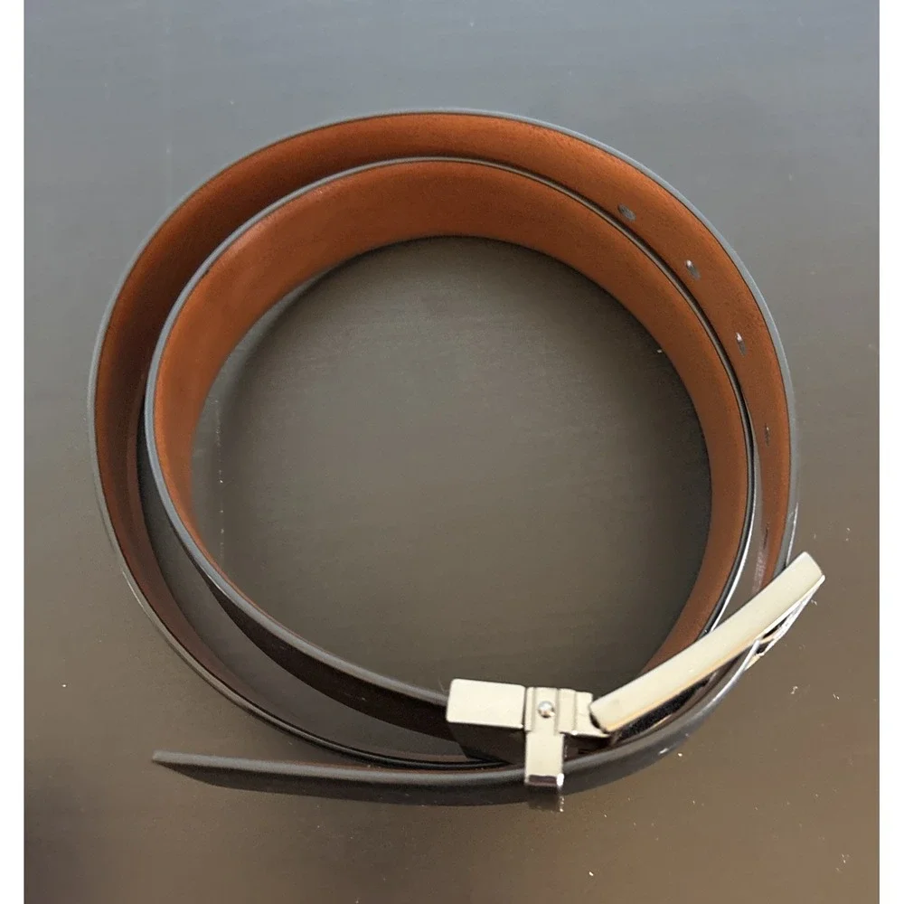 Dockers Black Bonded Leather Belt Black Metal Buckle Sz M 34-36 9C06920
